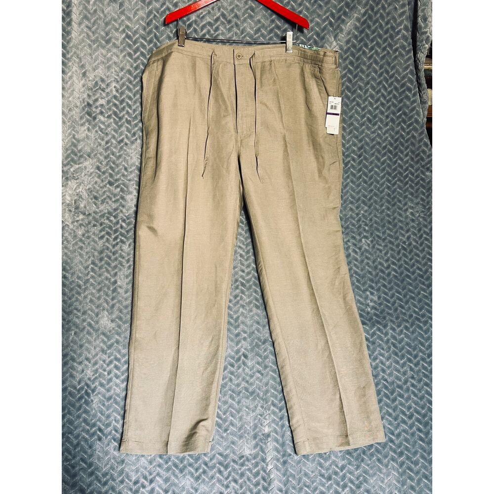 Cubavera Mens NWT Linen Blend Drawstring Pant Size XXL Classic Comfort Resort